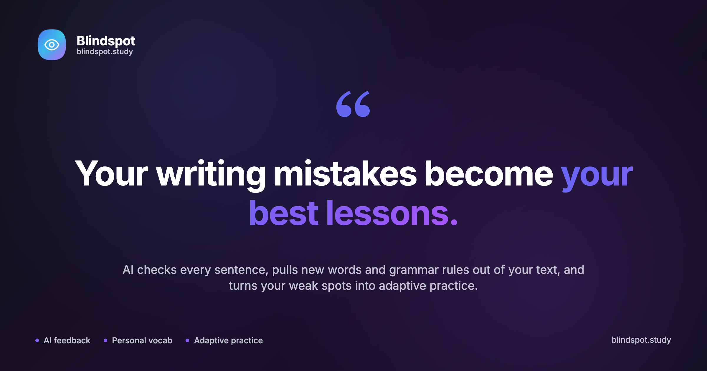 English Writing Checker with Explanations | Blindspot screenshot